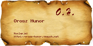 Orosz Hunor névjegykártya